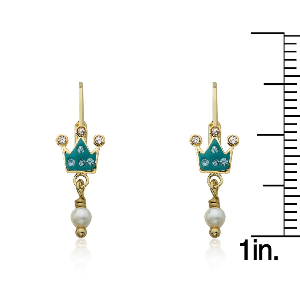 Crystal Crown & Pearl Dangle Earring