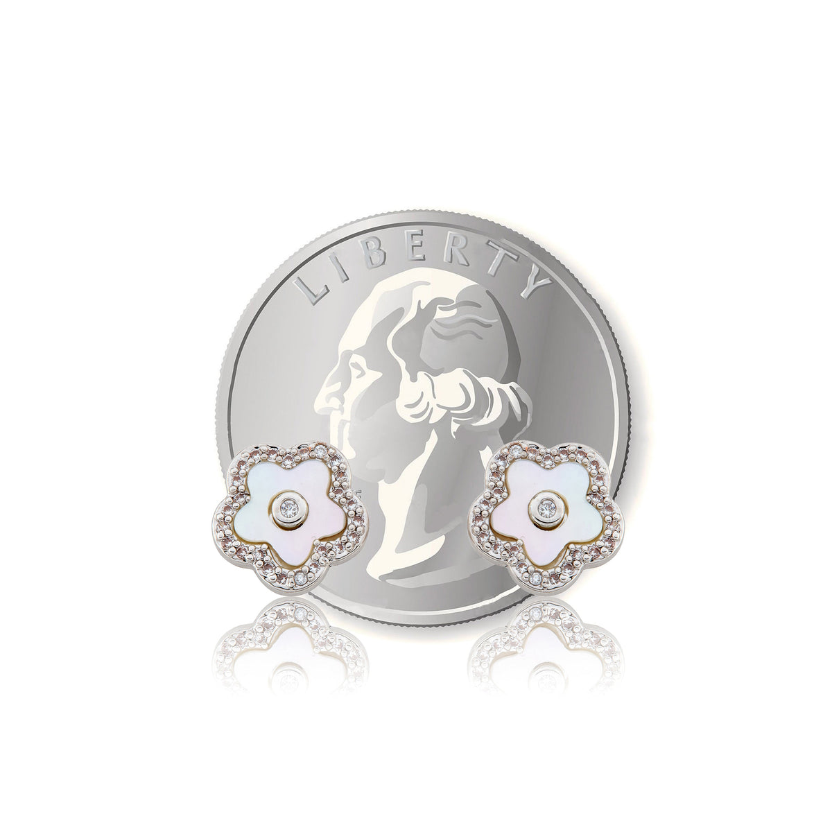LMTS Classic! Mother Of Pearl Flower Stud Earring