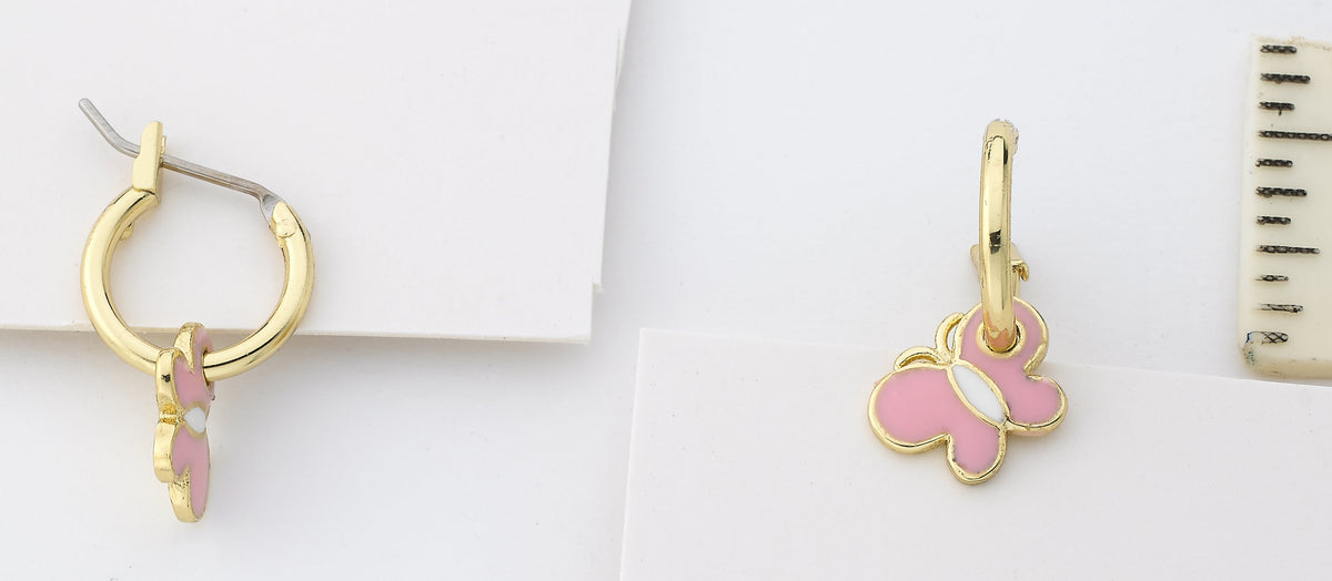 Butterfly Slide Hoop Earring