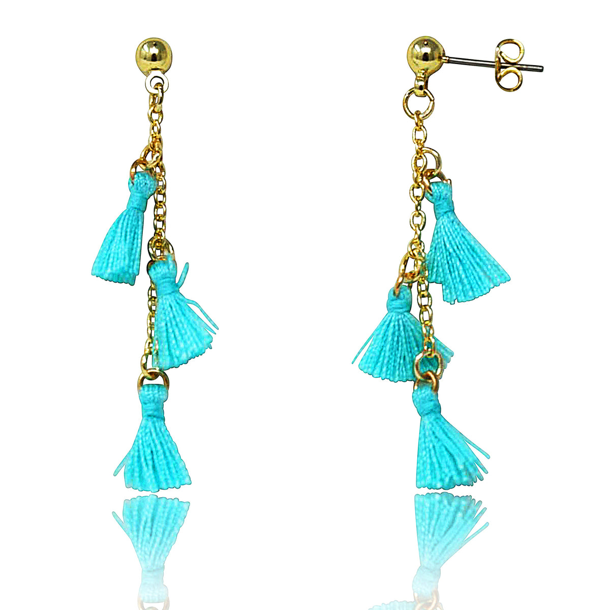 Mileez Triple Tassel Dangle Earring