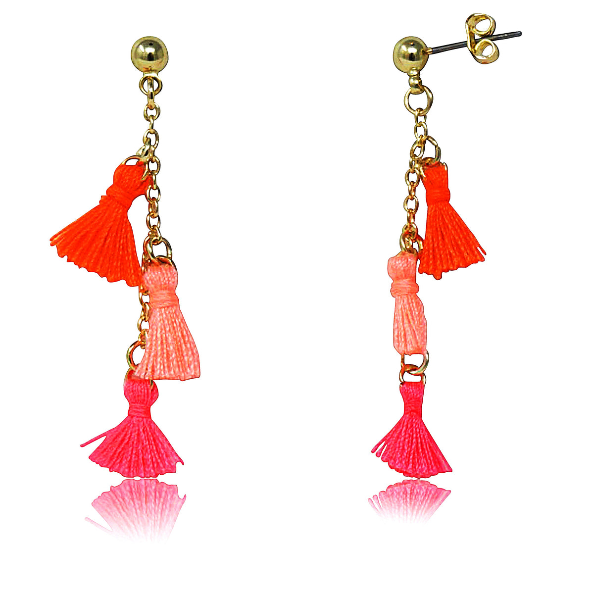 Mileez Triple Tassel Dangle Earring