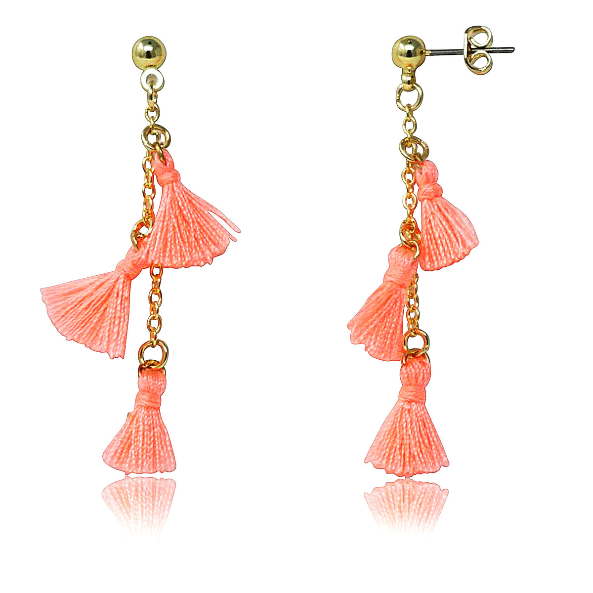 Mileez Triple Tassel Dangle Earring