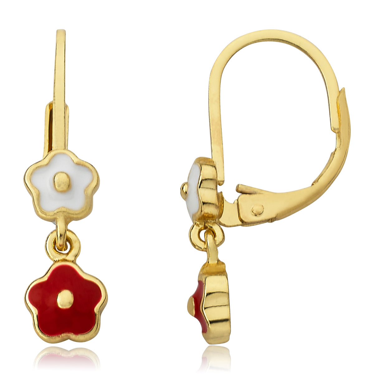 Enamel Flowers Dangle Earring