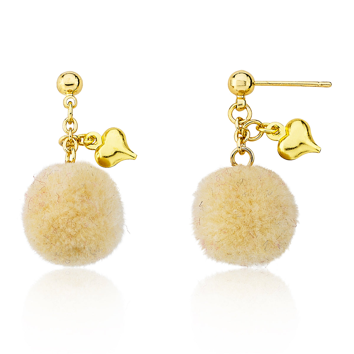 Mileez Pom Pom & Heart Earring