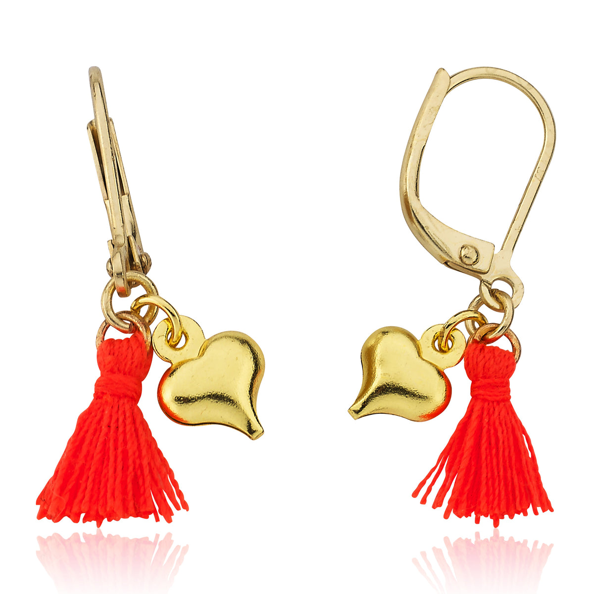 Mileez Mini Tassel & Heart Dangle Leverback Earring