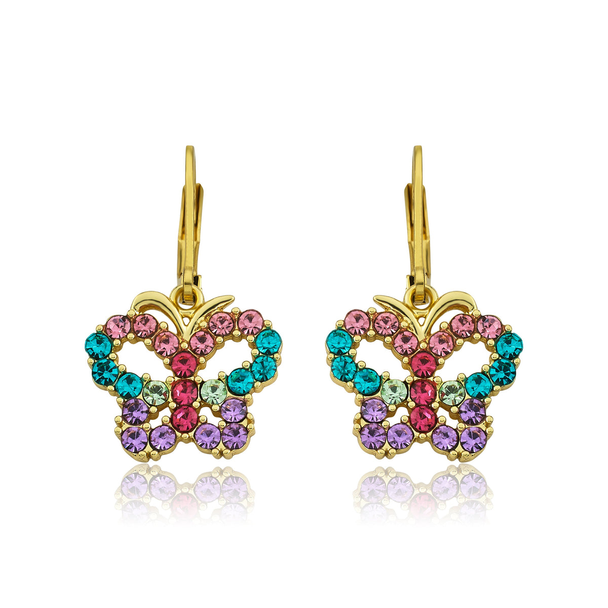 Rainbow Butterfly Dangle Earring