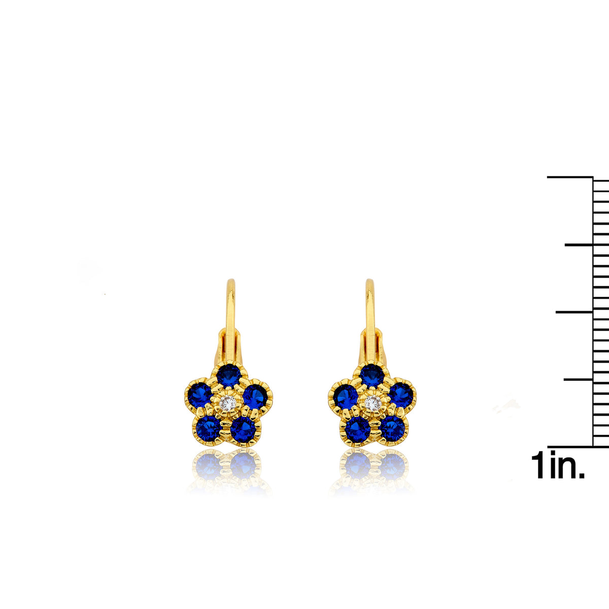 14K Gold Plated Leverback Flower Earring