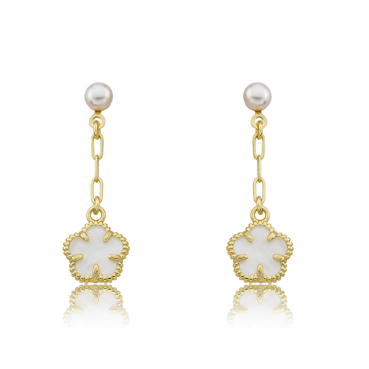 Mother of Pearl Flower Dangle Earring