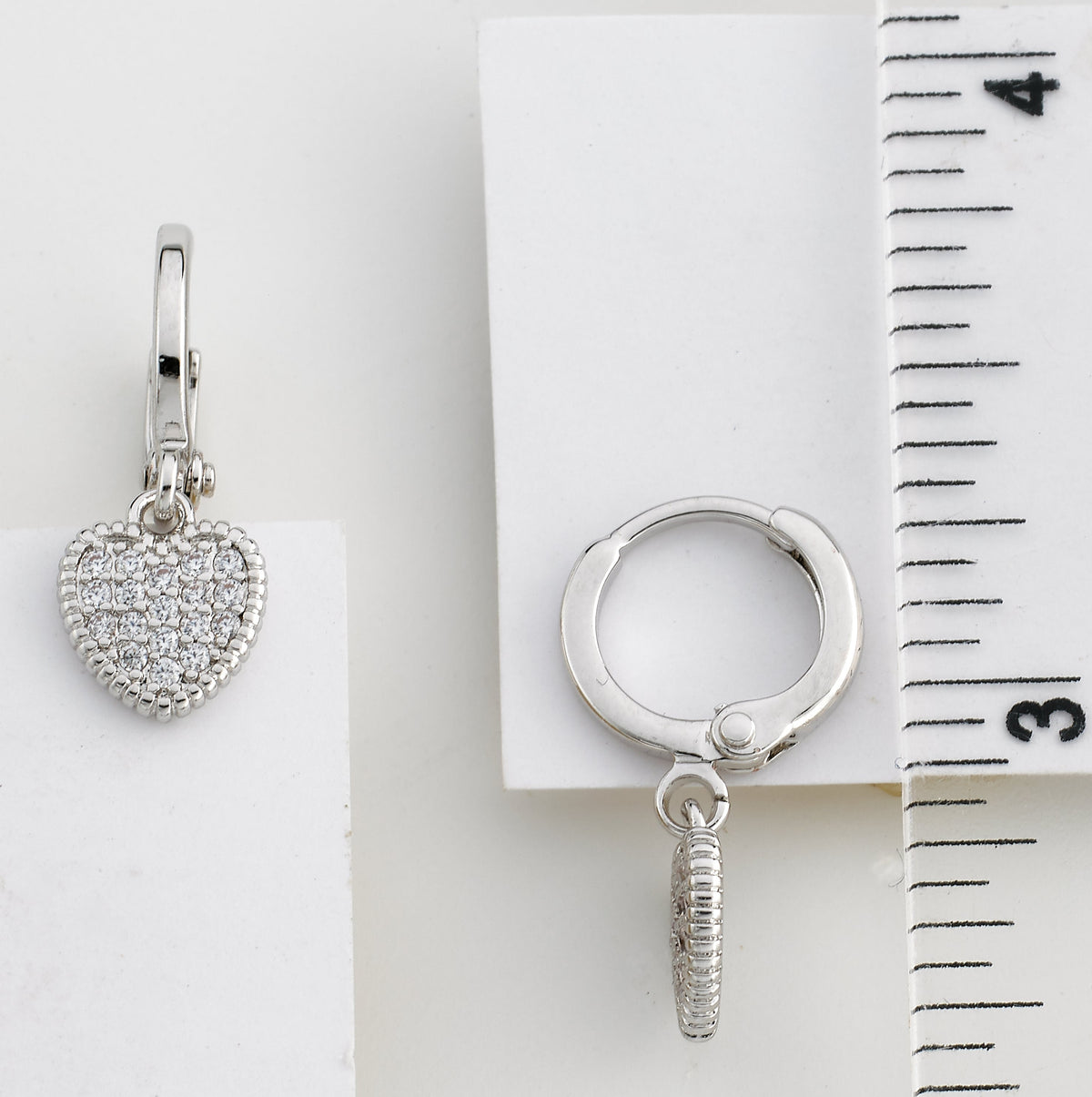 Micro Pave Heart Earring