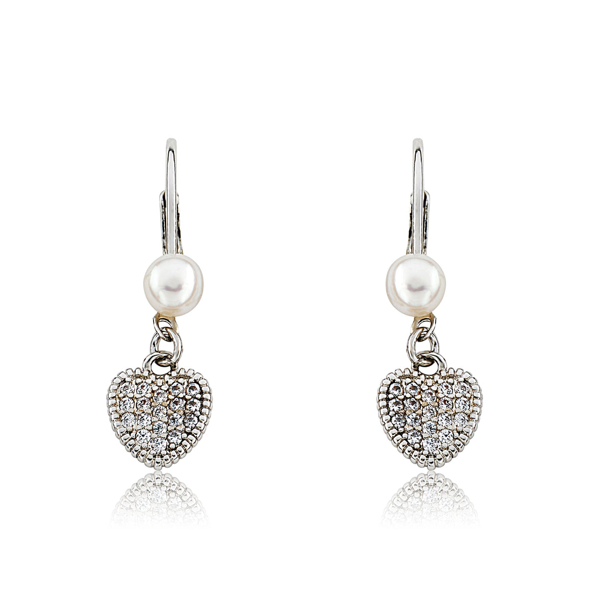 Micro Pave Heart Earring