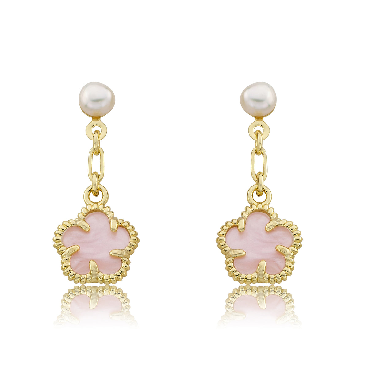 Mother of Pearl Flower Dangle Earring