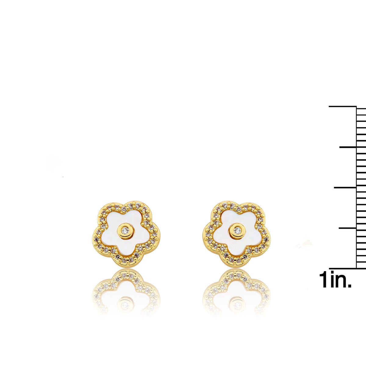 LMTS Classic! Mother Of Pearl Flower Stud Earring