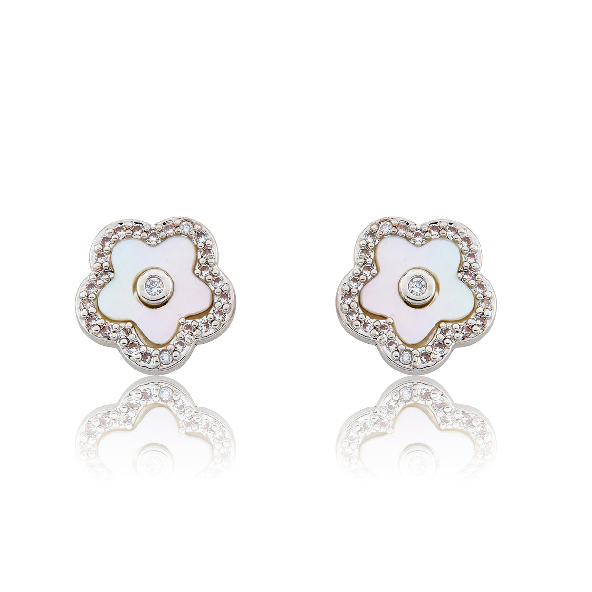 LMTS Classic! Mother Of Pearl Flower Stud Earring