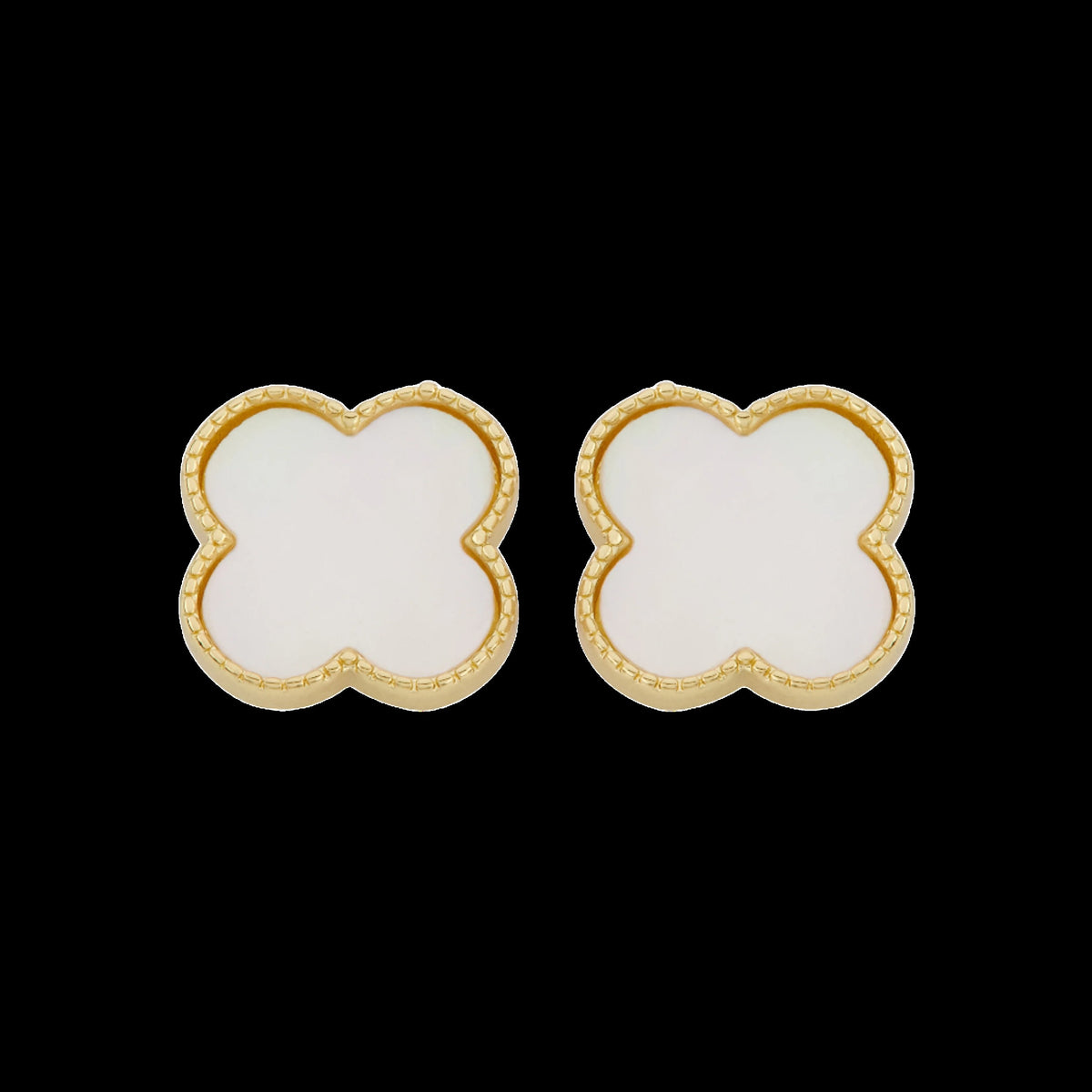 LMTS Classic! Mother Of Pearl Large Clover Stud Earring