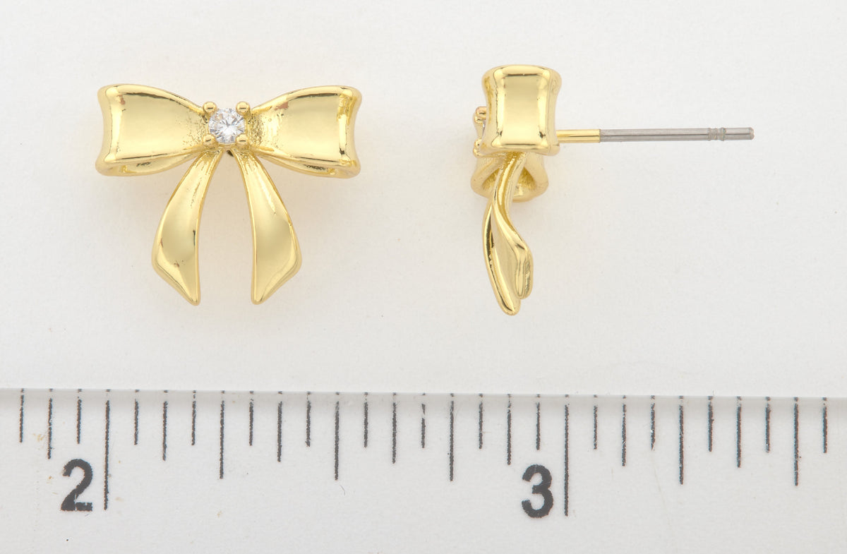 LMTS Classic! 14k Gold Plated Bow Stud Earring