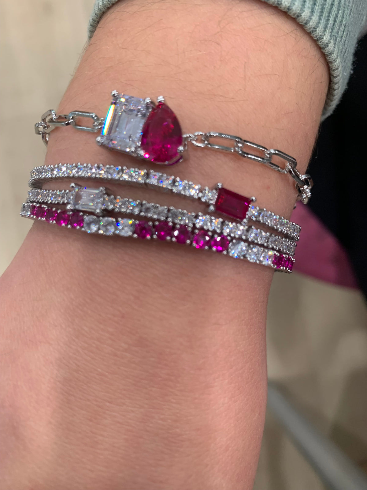 Riccova Classic Me & You Solitaire Paperclip Chain Link Bracelet