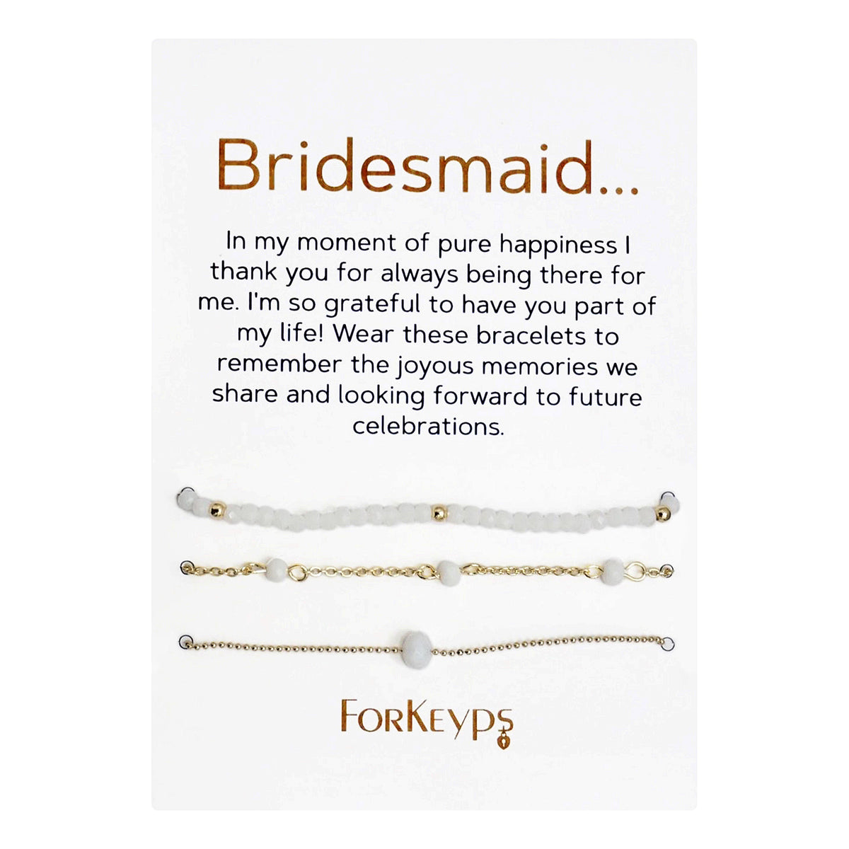 "Bridesmaid" Bracelets Gift Box Set
