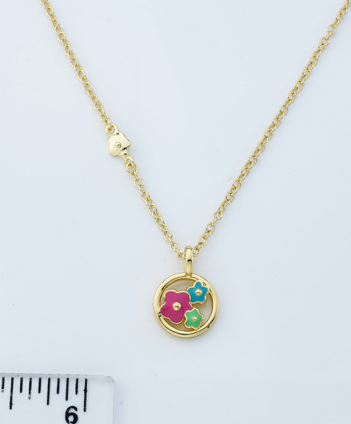 Flower Disc Necklace