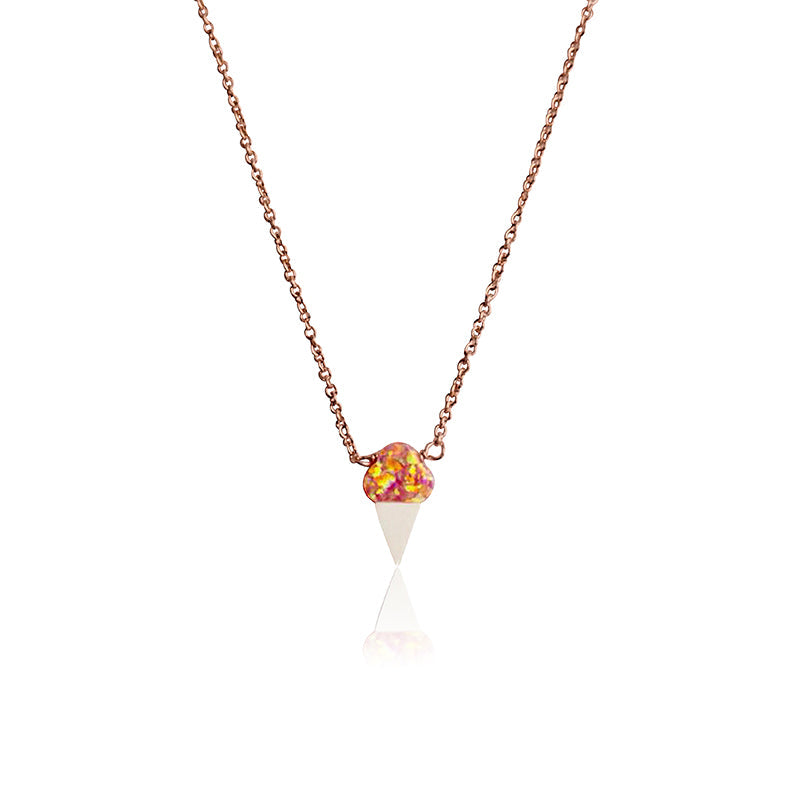 Glitter Girl Opal Ice Cream Necklace