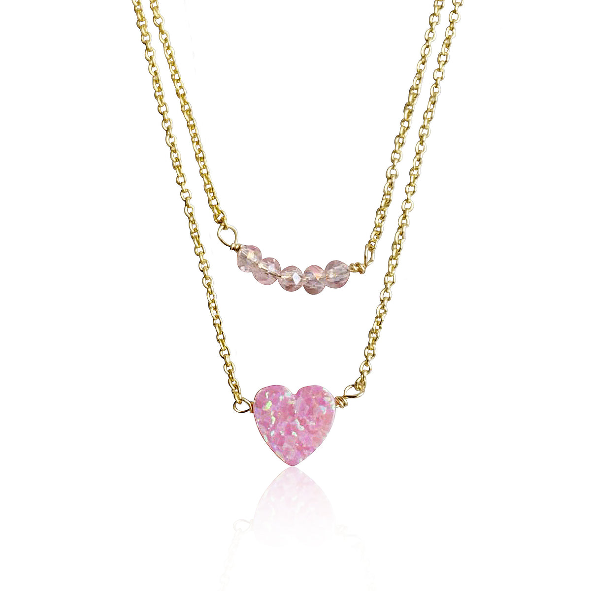 Glitter Girl Heart Necklace