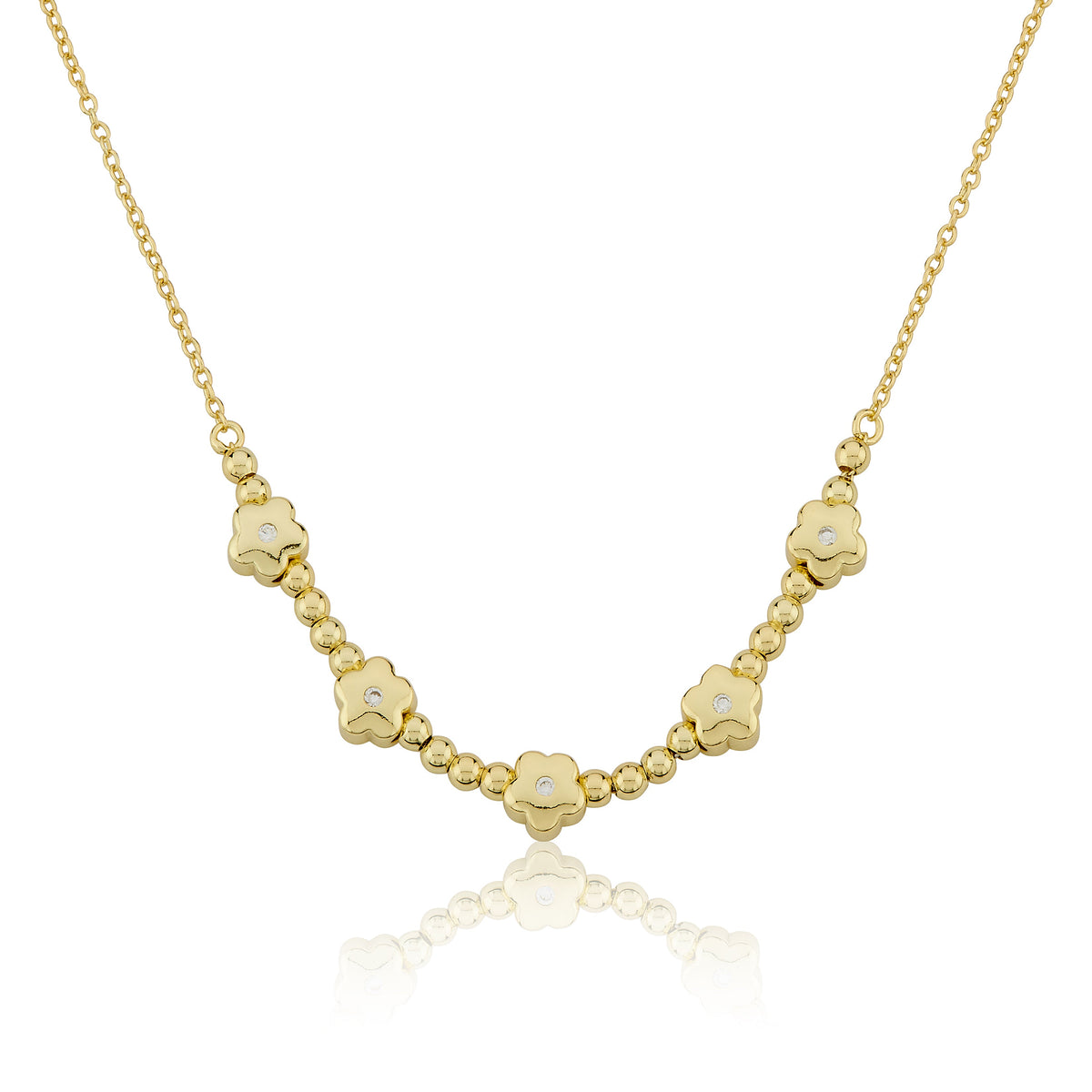 LMTS Classic! Bead & Flowers Station Necklace