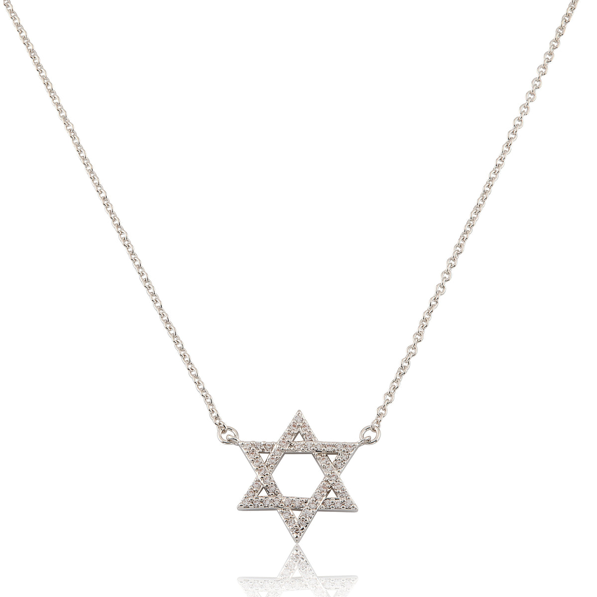 LMTS Classic! 14K Gold Plated Cz Star Of David Necklace