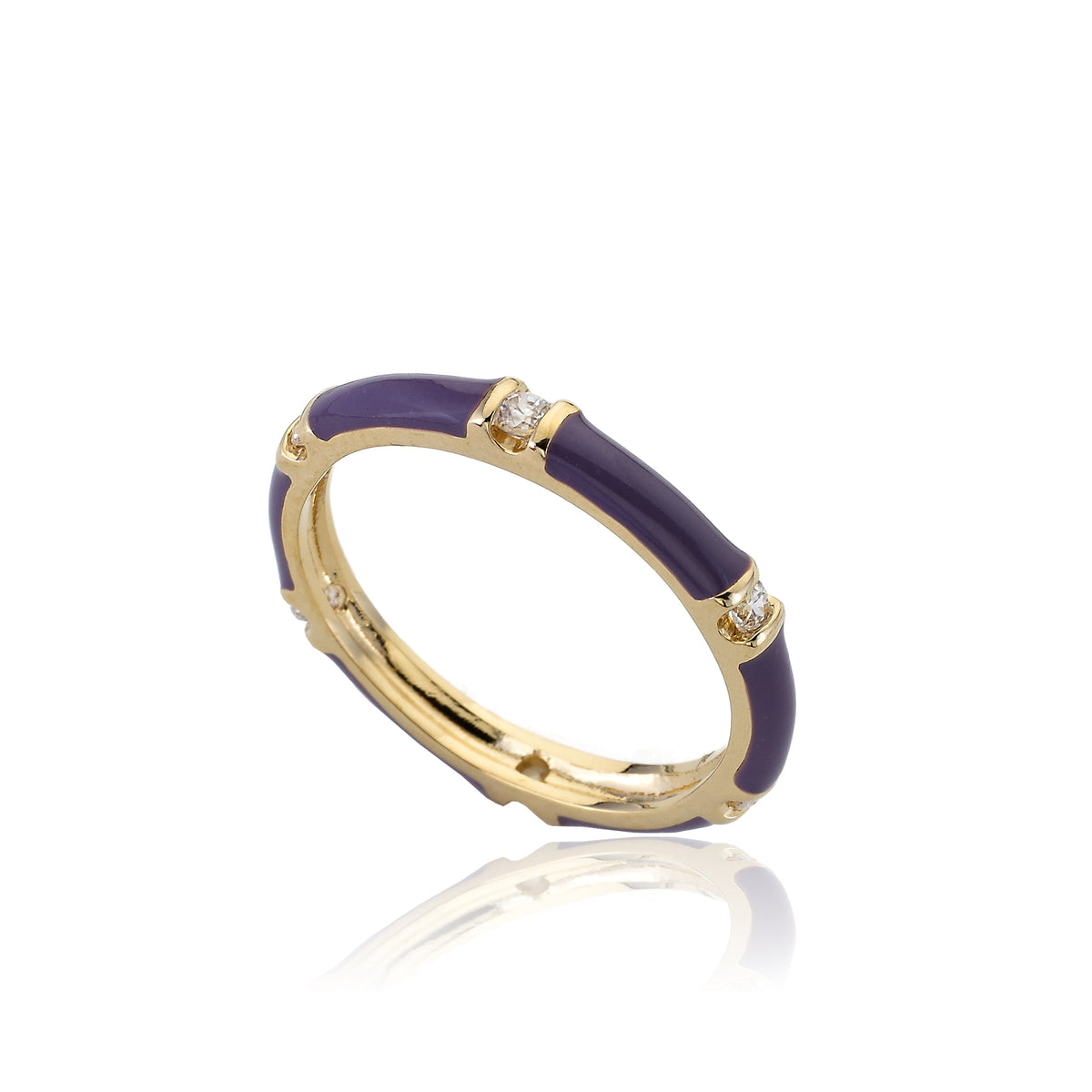 STACKABLE STUNNERS Enamel & Cubic Zirconia Thin Ring