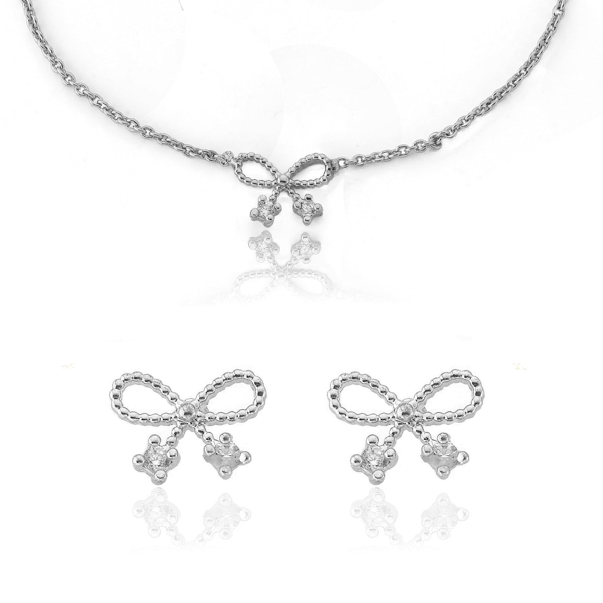 Sam K Bow Earring Necklace Set