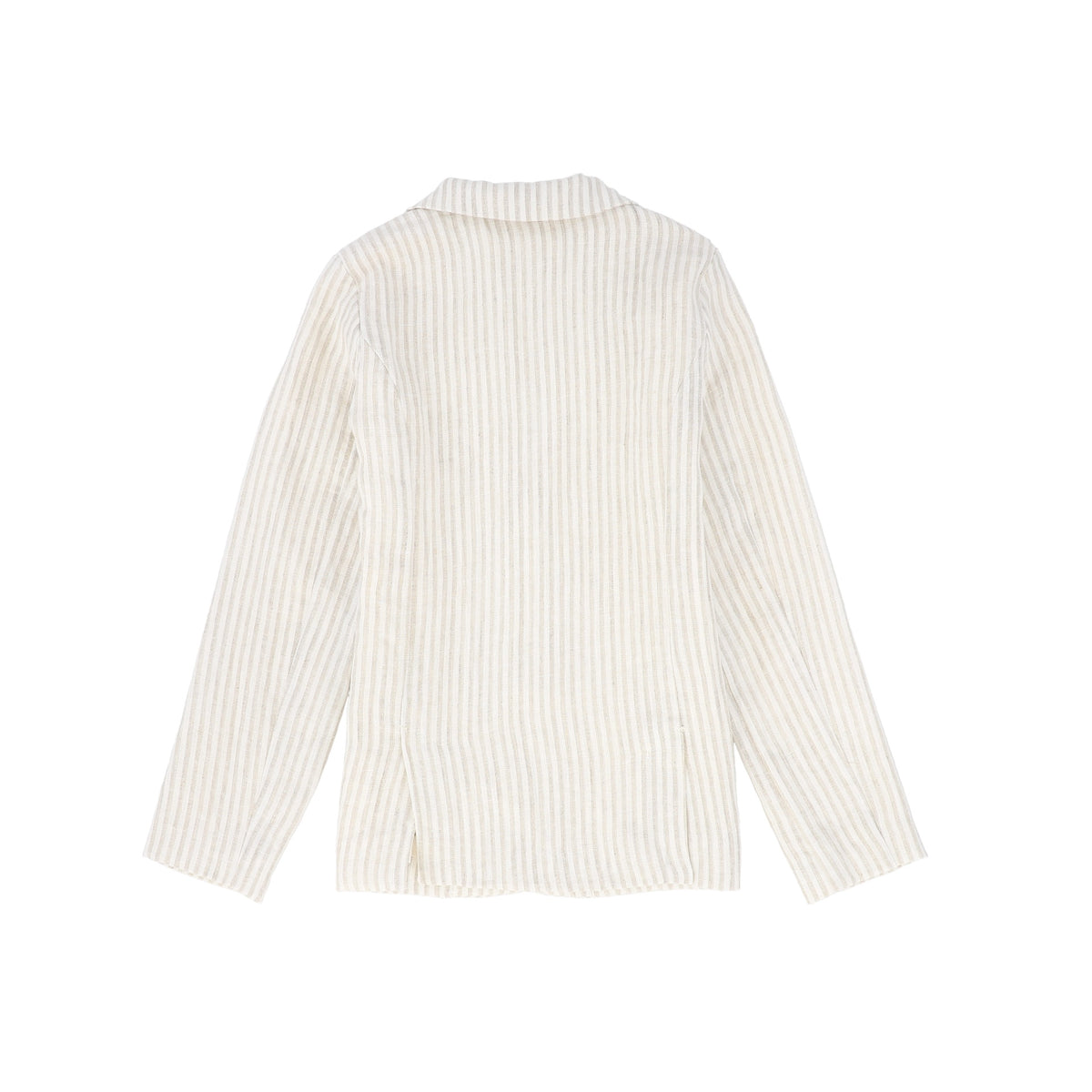 LE BOURDON TAN LINEN EMBLEM POCKET BLAZER