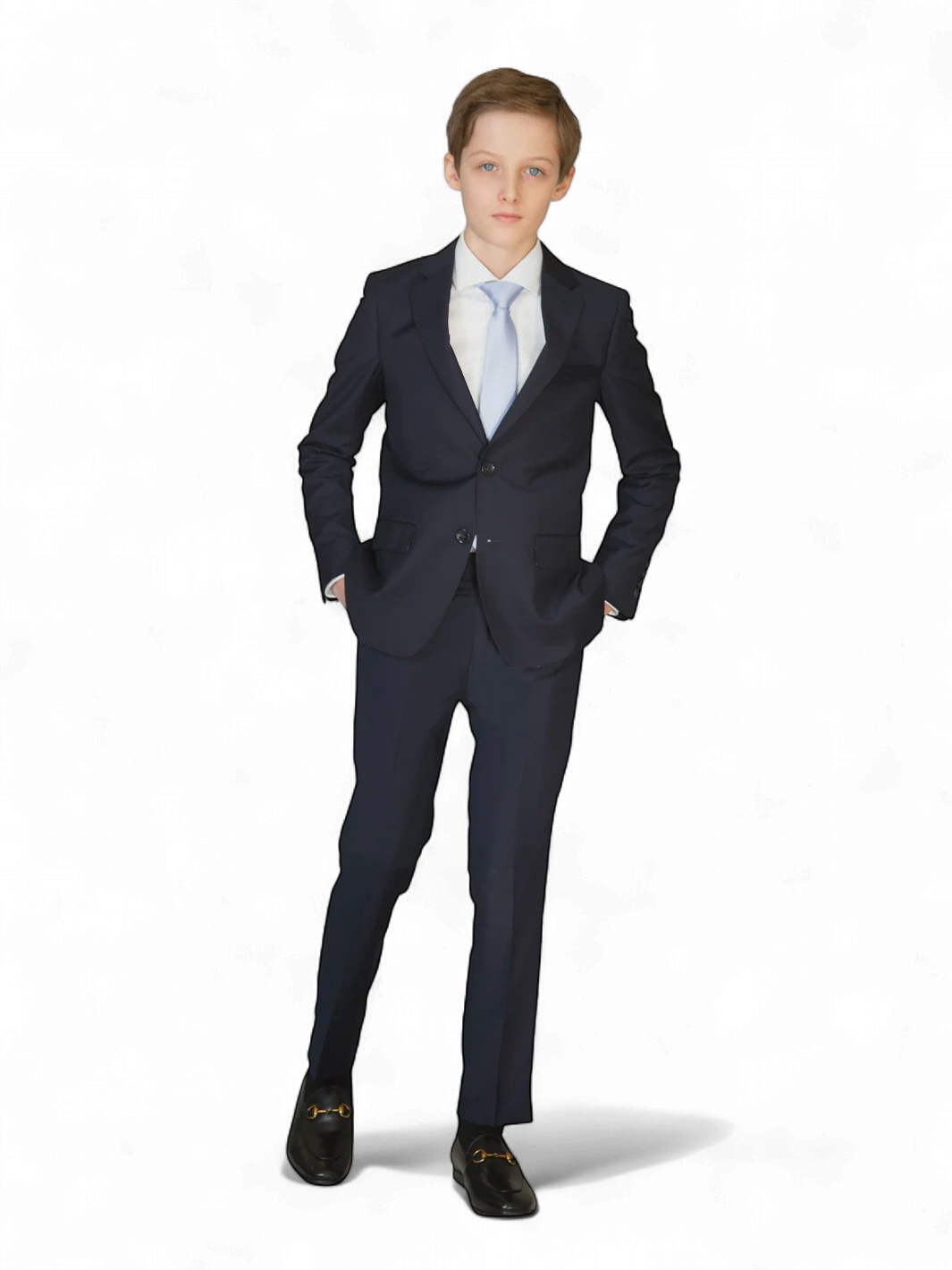To navy suit slim fit