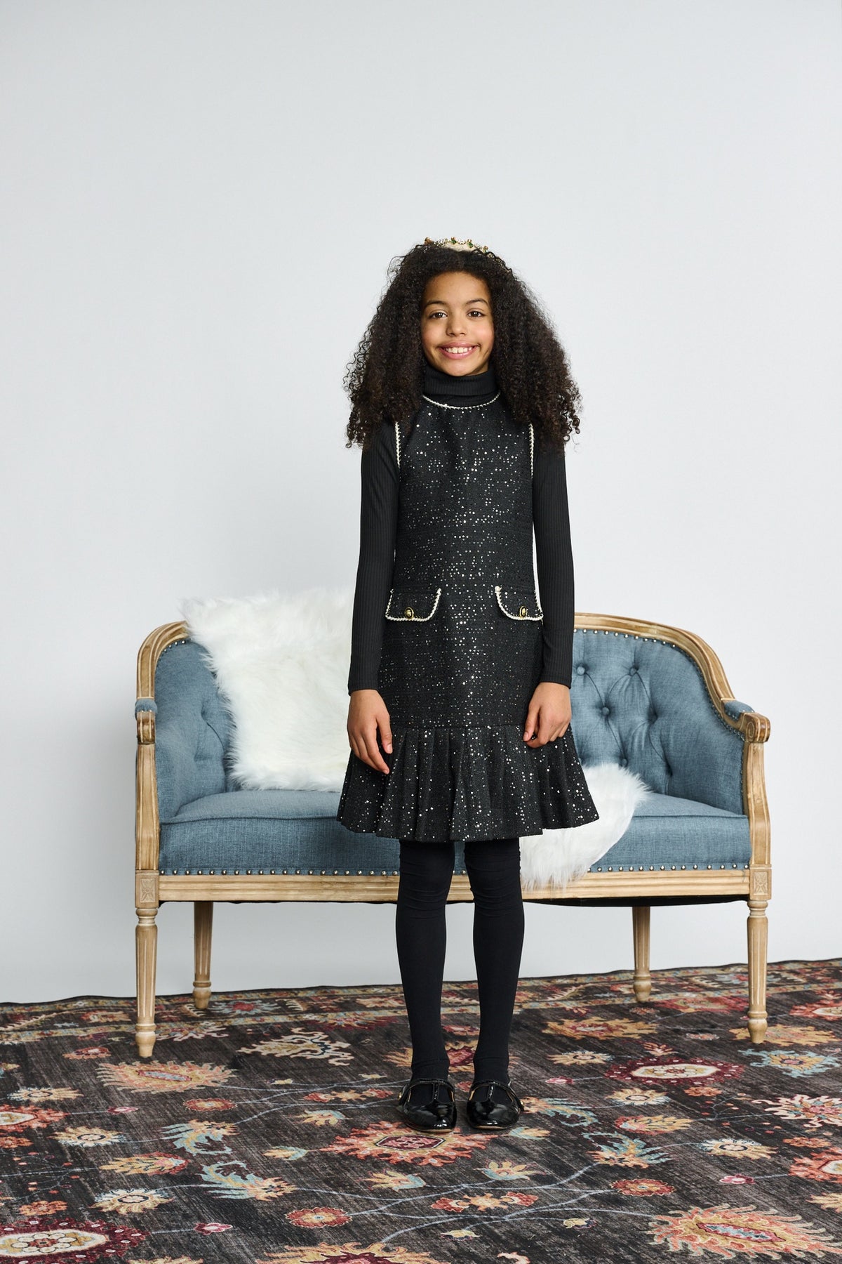 Porter Black Sequin Ivory Rope Accent Jumper 2541 AW26