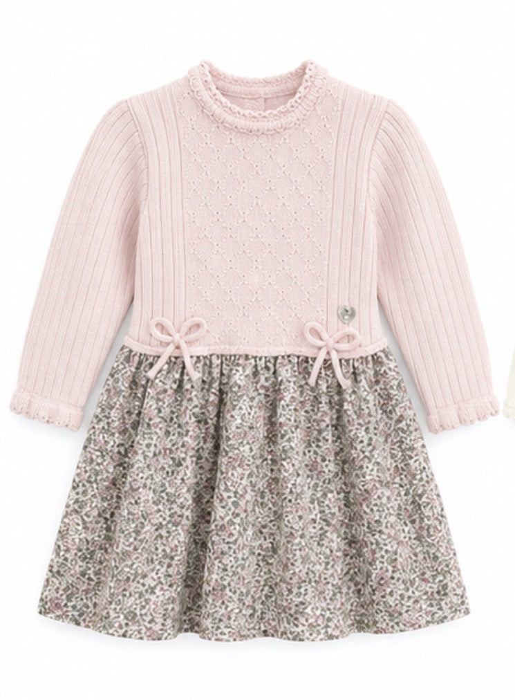 Granlei Children'sKnitted Dress-Floral Fabric