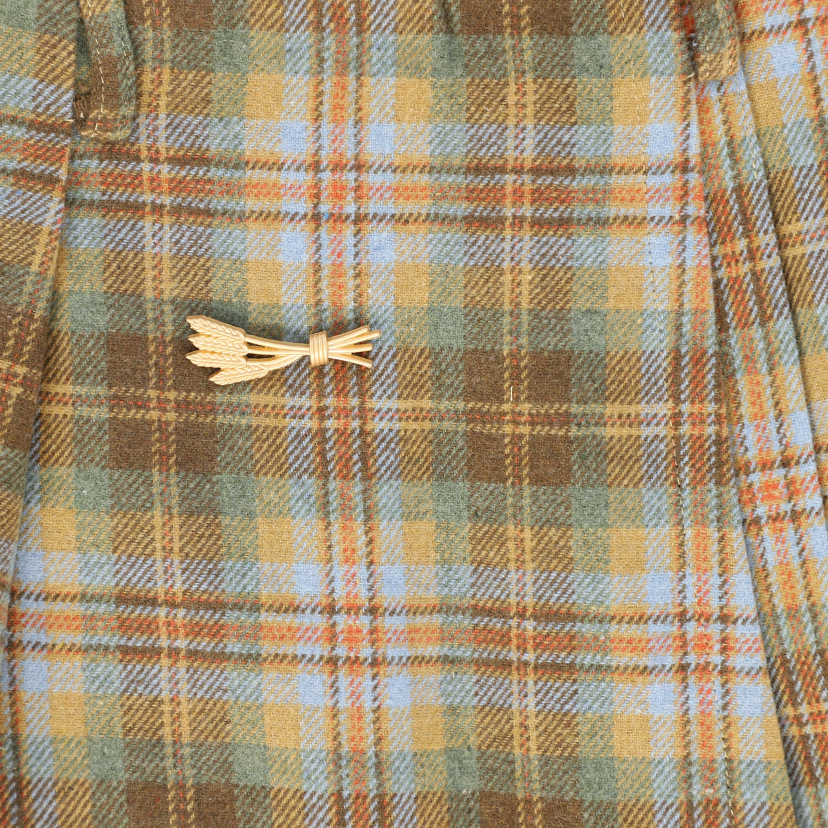 BACE CAMEL PLAID PLEATED SKIRT. AW26 28386