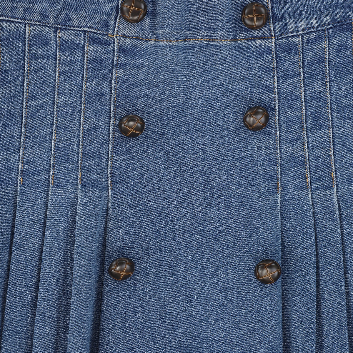 BACE LT BLUE DENIM DENIM PLEAT BUTTON MAXI SKIRT AW26 28558
