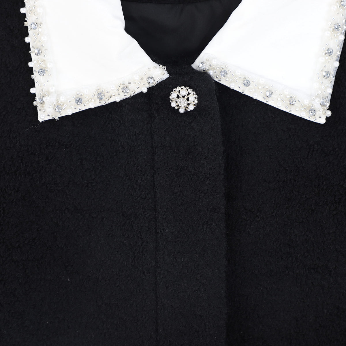 VALENTINA BLACK TWEED COLLAR VEST DRESS AW26 28787