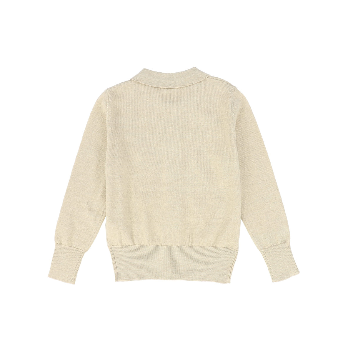 LE BOURDON BEIGE LOGO COLLARED CARDIGAN AW26 28011