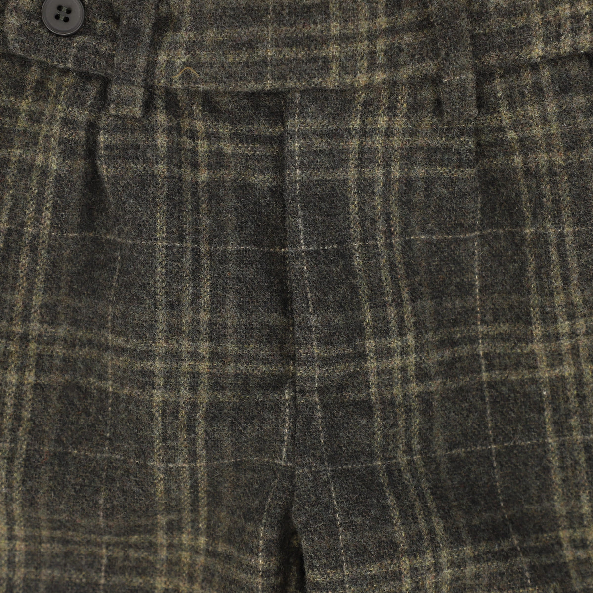 LE BOURDON OLIVE PLAID PRINT PANT AW26 27436