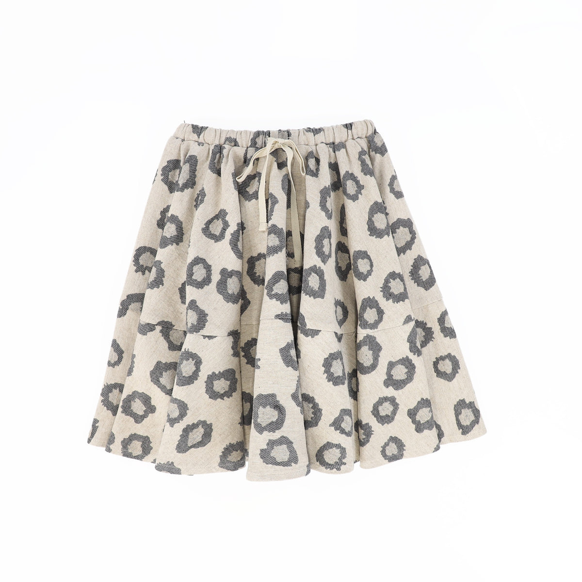 BAMBOO BEIGE LEOPARD FLARE SKIRT AW26 23788