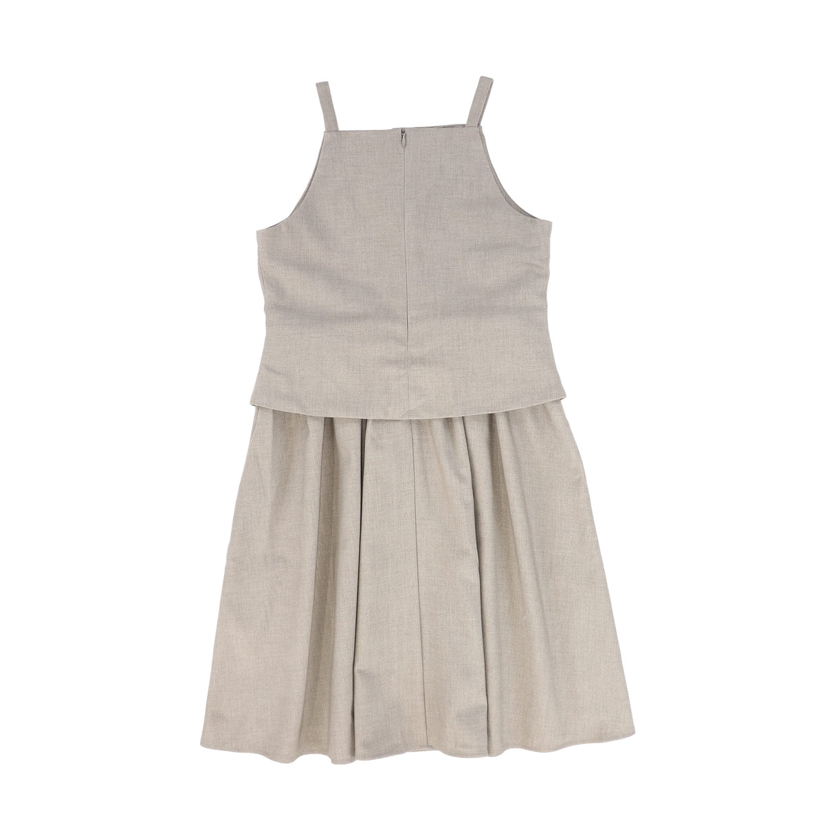 BAMBOO BEIGE WOOL WAISTCOAT DRESS AW26 28034