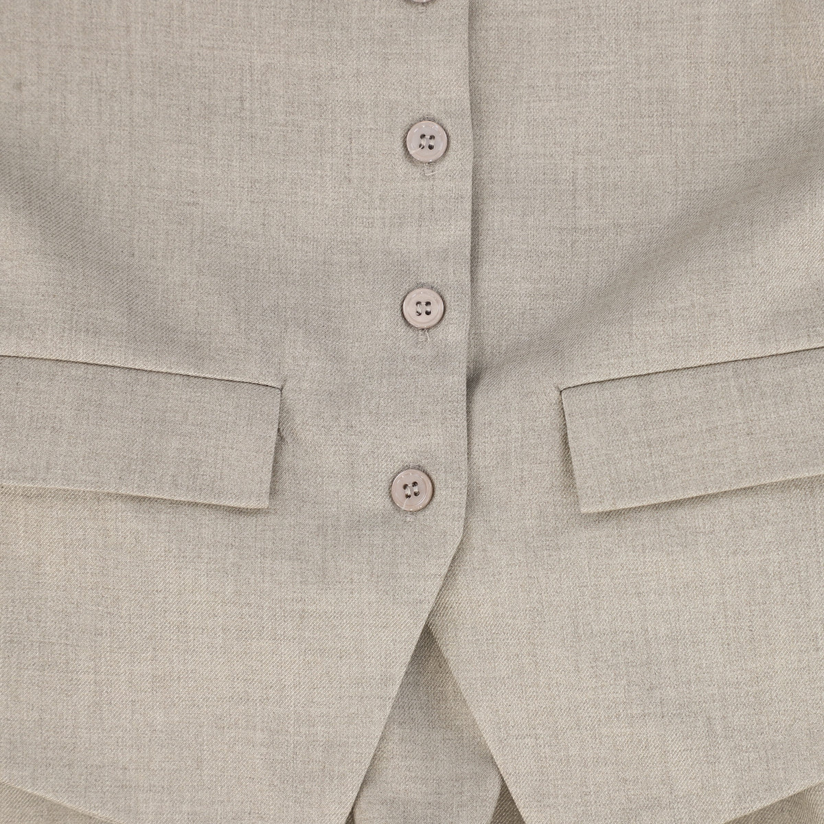 BAMBOO BEIGE WOOL WAISTCOAT DRESS AW26 28034