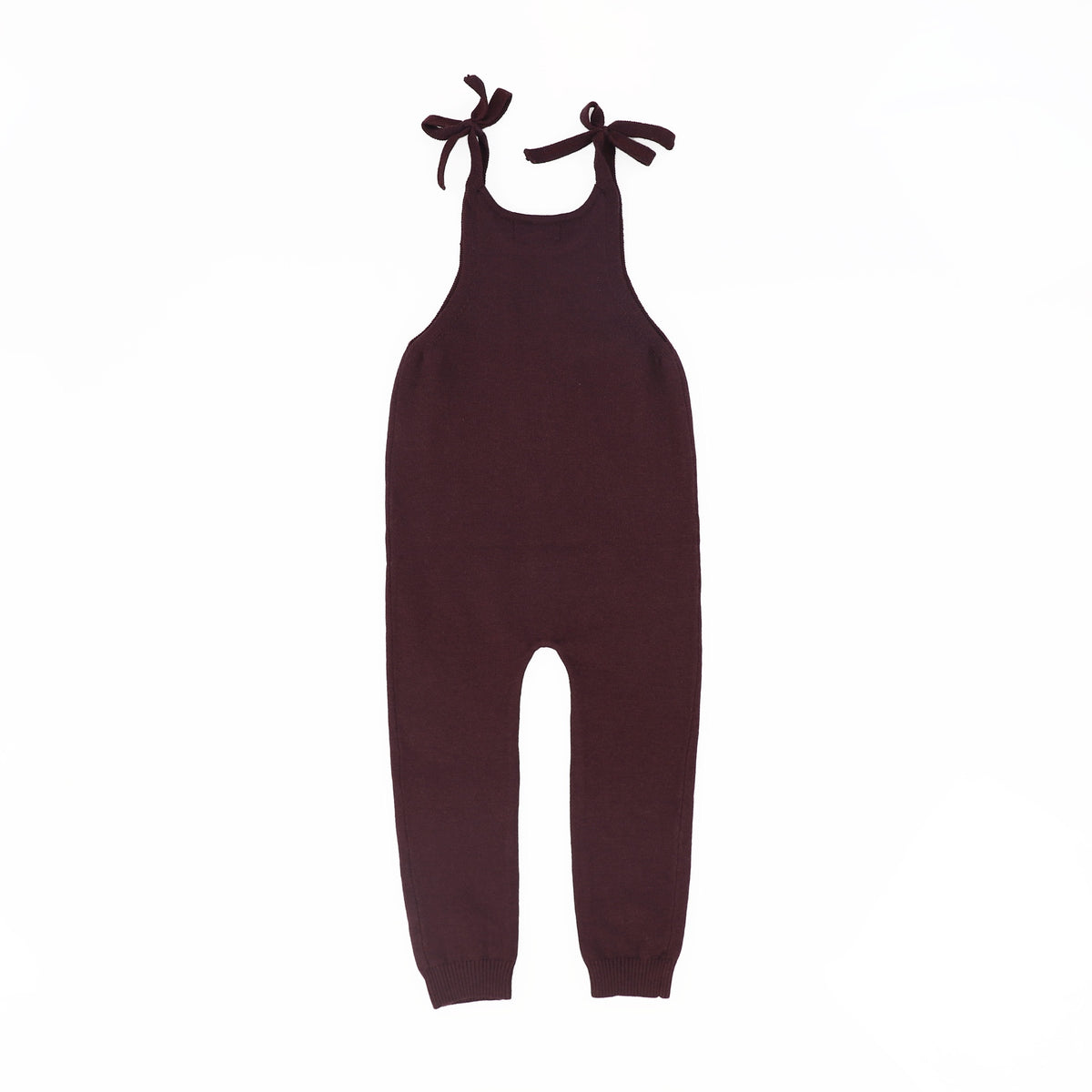 BAMBOO BURGUNDY SHOULDER BOW KNIT ROMPER AW26 29313