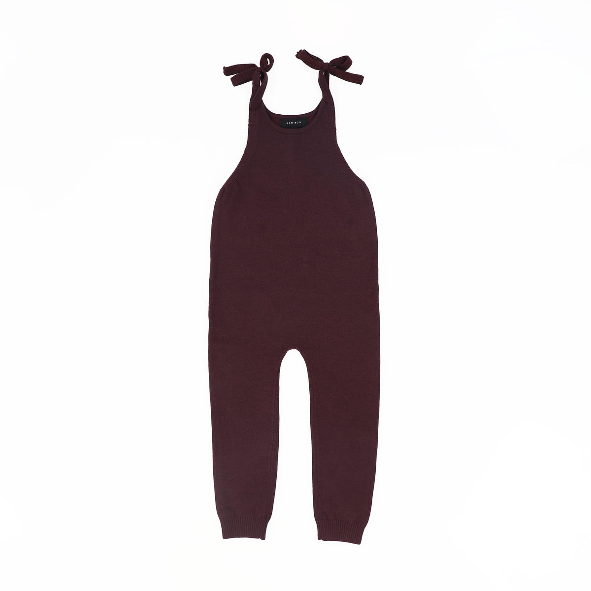 BAMBOO BURGUNDY SHOULDER BOW KNIT ROMPER AW26 29313