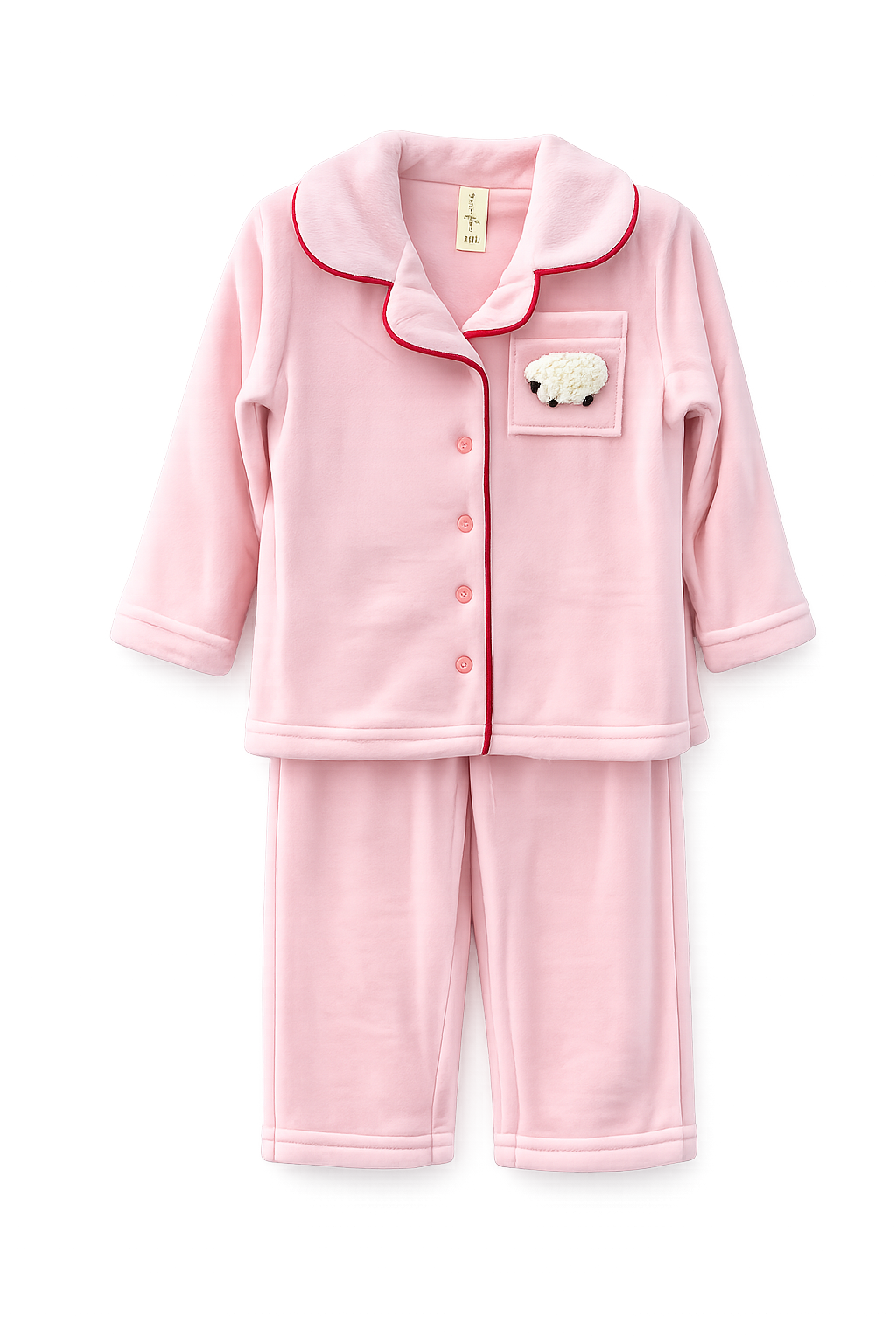 BEBE JOLEE PINK EMBROIDERED POCKET TRIM PAJAMAS 26874