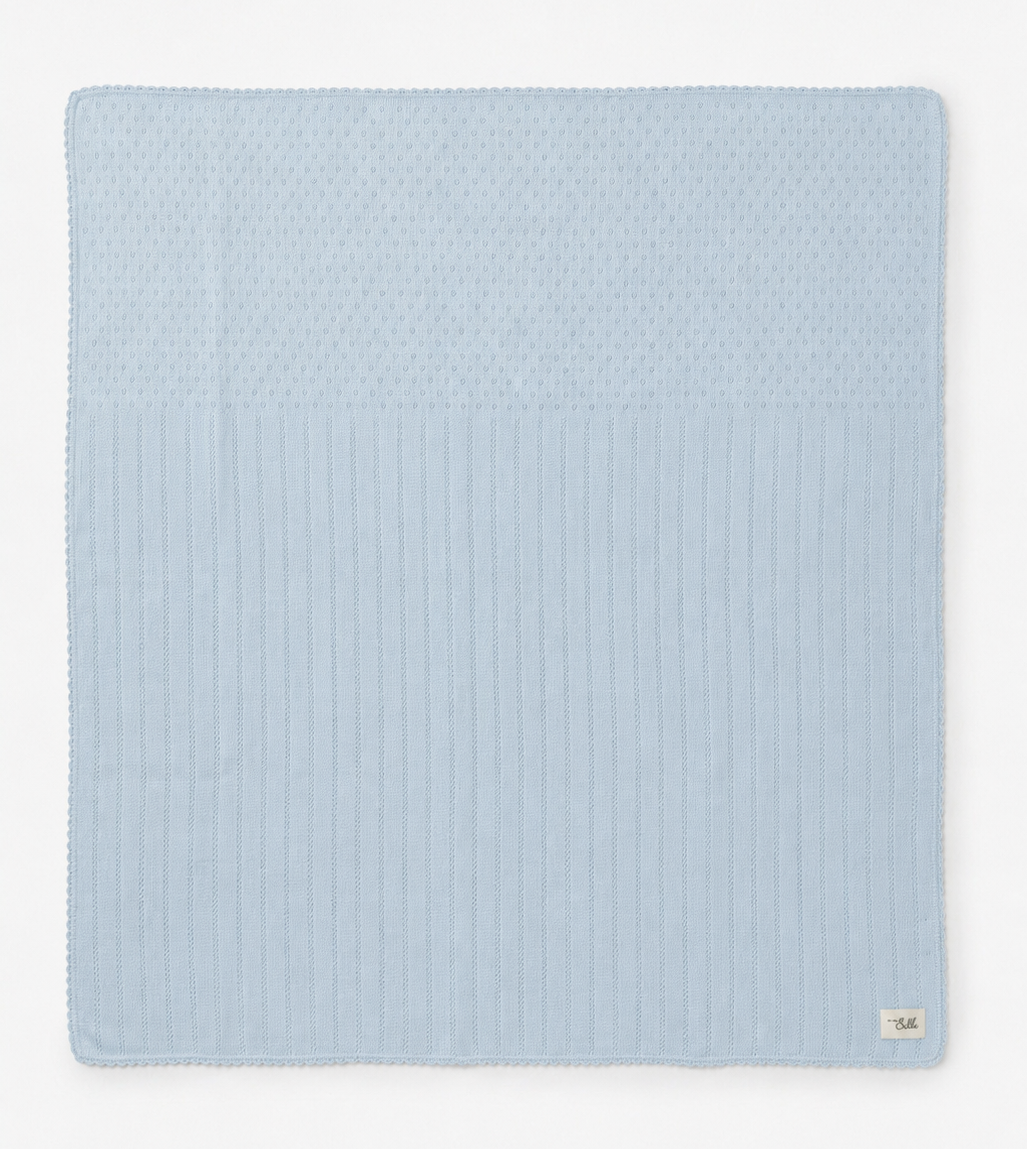 Bebe Bella Baby Knit Pointel Blanket AW26 WB6CY3051BL