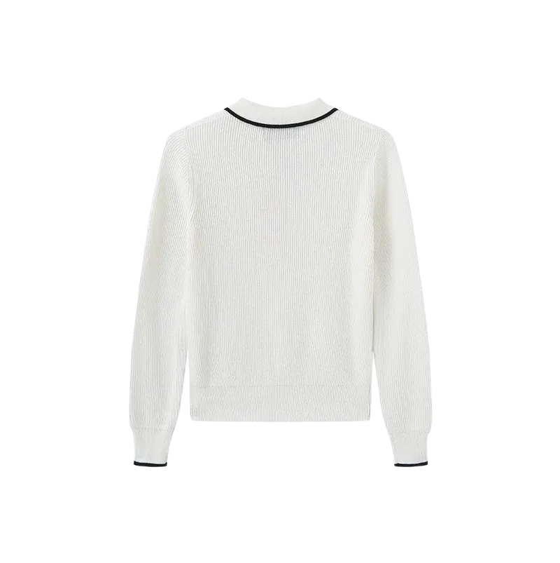 Tustello Piko Ribbed Knit Trim Sweater C 28009 AW26