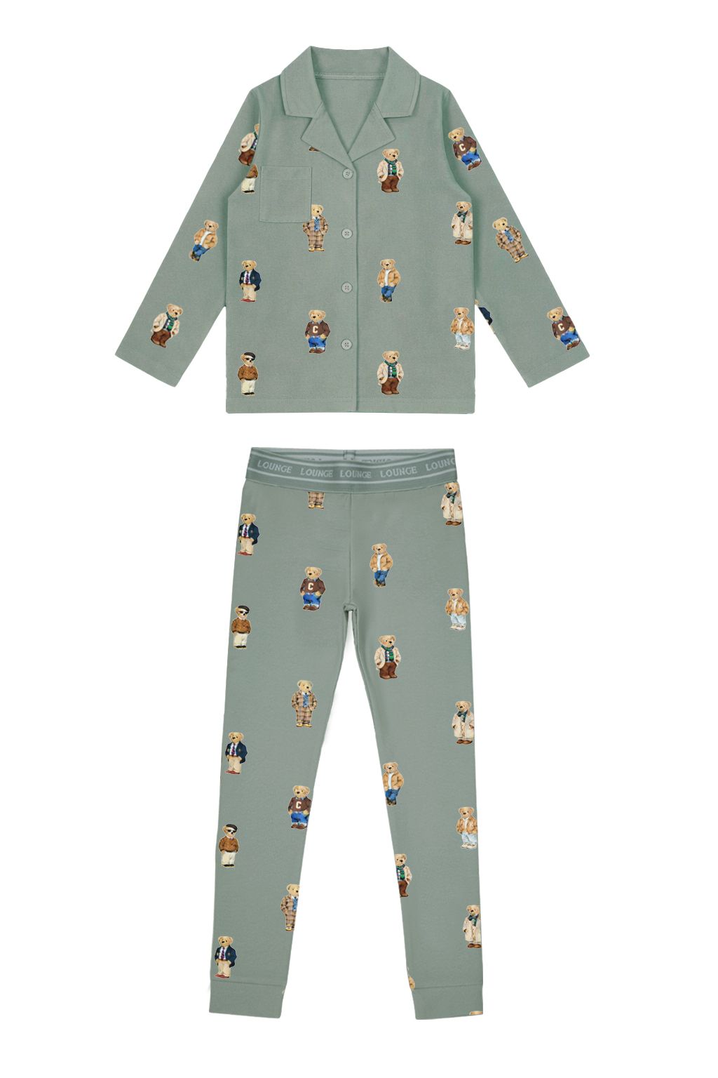 Crew Kids Teddy Pattern Lounge Grandpa Set SG3221 AW26