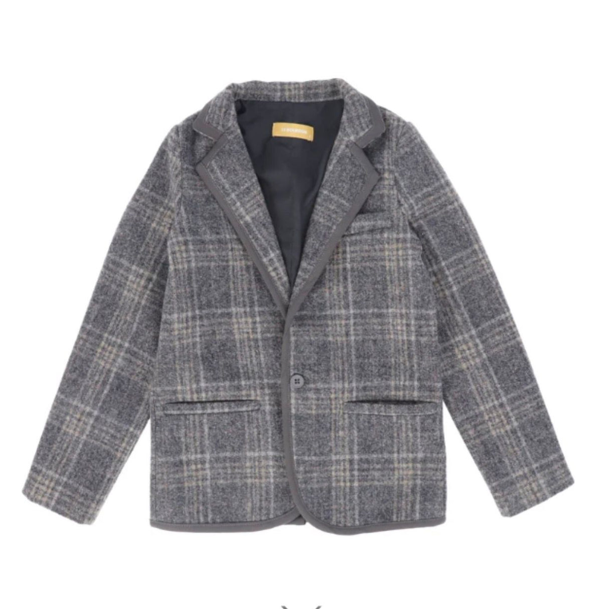 LE BOURDON GREY PLAID PRINT BLAZER AW26 27434