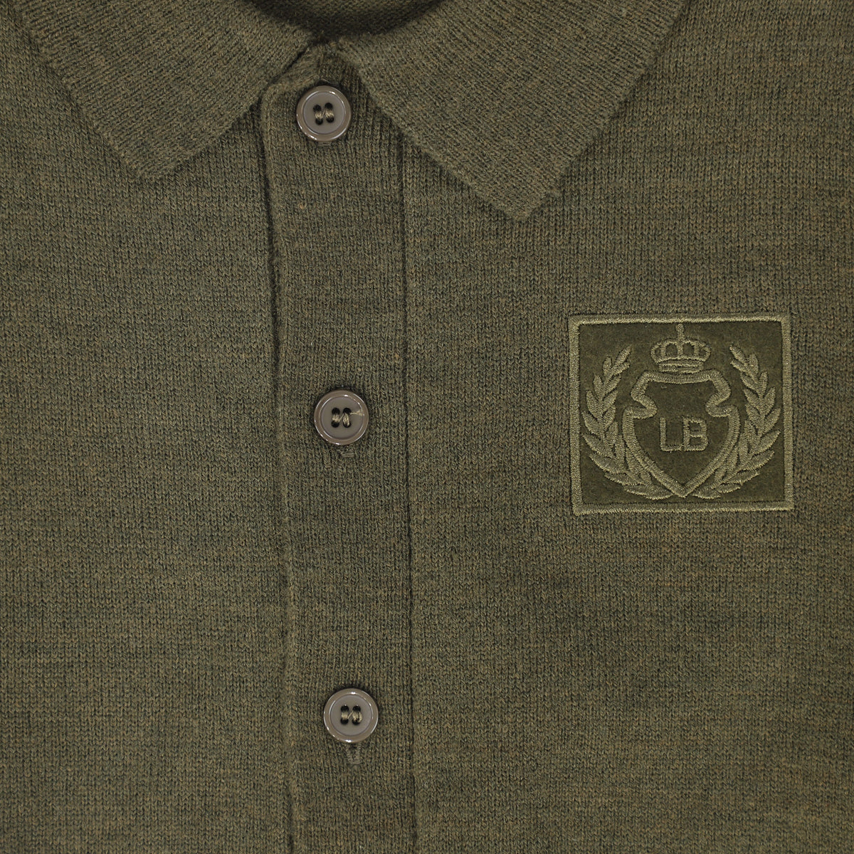 LE BOURDON OLIVE LOGO COLLARED CARDIGAN AW26 28011