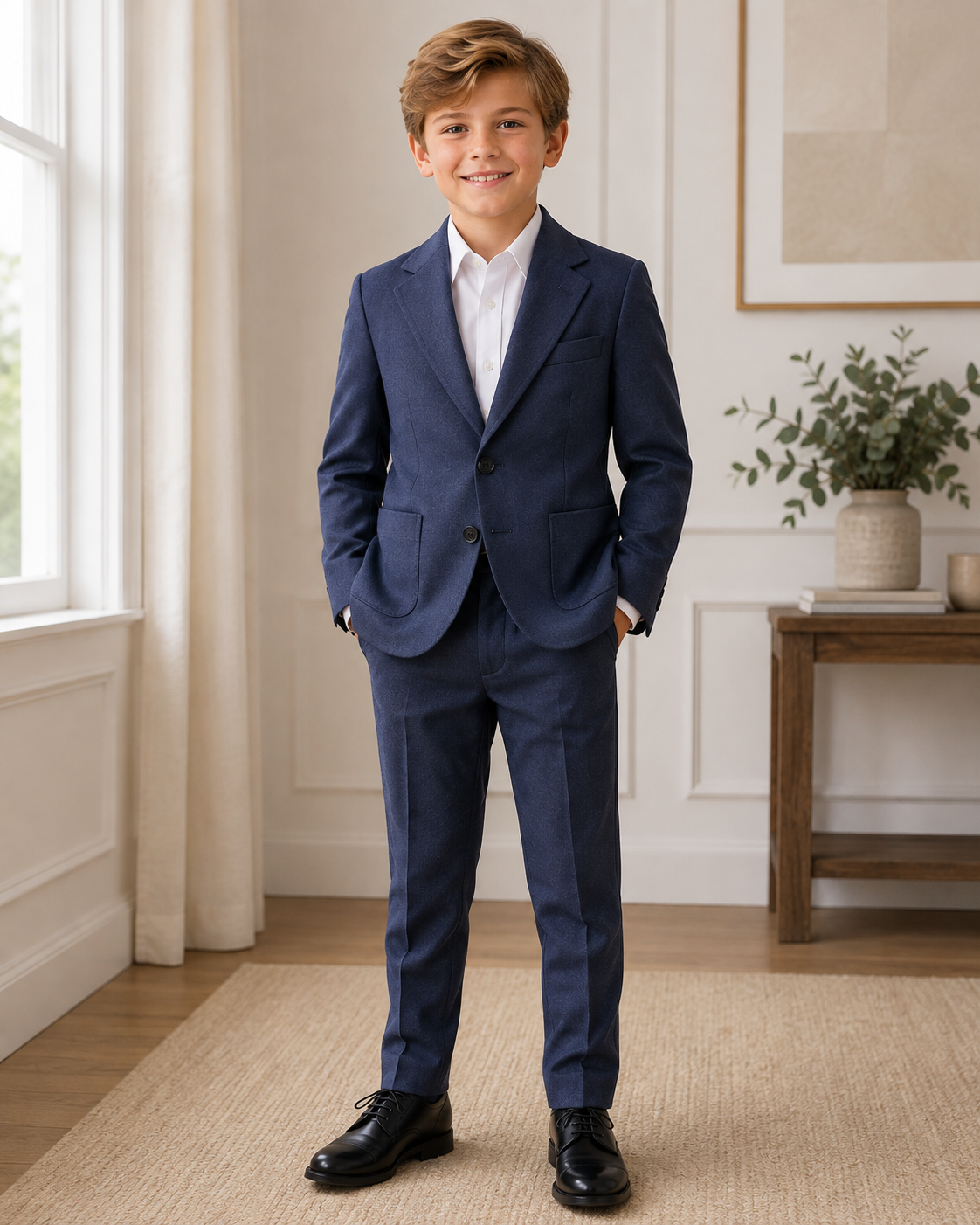 T.O Collection Boys T.O Black Label Slim Suit BL-7S AW26