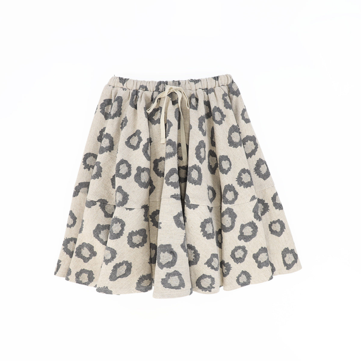 BAMBOO BEIGE LEOPARD FLARE SKIRT AW26 23788